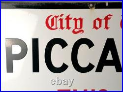 Original 1940s Enamel London Street Sign Piccadilly W1 City of Westminster