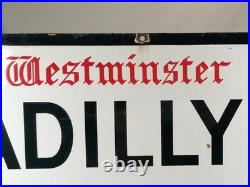 Original 1940s Enamel London Street Sign Piccadilly W1 City of Westminster