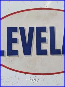 Original 1950s Cleveland petrol enamel sign vintage UK garage advert