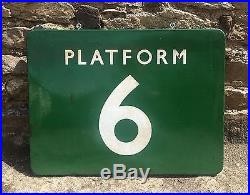 Original Antique Vintage Enamel Platform 6 Sign British Railways Southern
