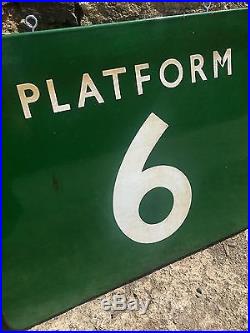 Original Antique Vintage Enamel Platform 6 Sign British Railways Southern