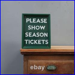 Original Antique Vintage Season Tickets Southern Rail Enamel Sign Advertising BR