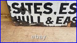Original Chas Charter Estate Agent, Hull Enamel Sign. Vintage. NOT repro