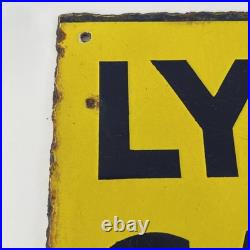 Original Double Sided Lyons Cakes Enamel Sign Vintage Advertising 43cm wide