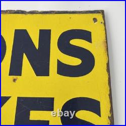 Original Double Sided Lyons Cakes Enamel Sign Vintage Advertising 43cm wide