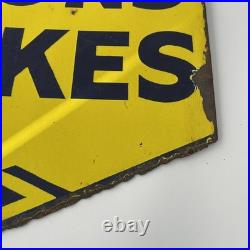 Original Double Sided Lyons Cakes Enamel Sign Vintage Advertising 43cm wide