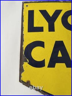 Original Double Sided Lyons Cakes Enamel Sign Vintage Advertising 43cm wide