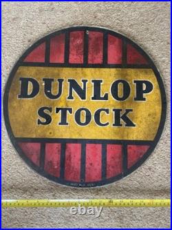 Original Double Sided Vintage Dunlop Stock Garage Sign not Enamel