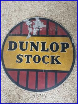 Original Double Sided Vintage Dunlop Stock Garage Sign not Enamel