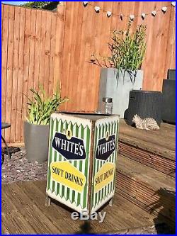 Original Enamel 1960's Lemonade R WHITES soft drink vintage bin