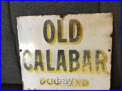 Original Enamel Advertising Sign OLD CALABAR DOG AND POULTRY FOODS