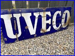 Original Enamel Sign 1920s UVECO Poultry Feed