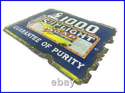 Original Enamel Sign Advertising Sunlight Soap 20 x 15 Inch Smaller Version