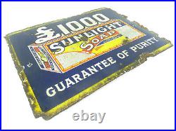 Original Enamel Sign Advertising Sunlight Soap 20 x 15 Inch Smaller Version
