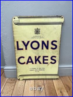 Original Enamel Sign BY APPOINTMENT TO H. M THE KING Lyons Cakes & Co London