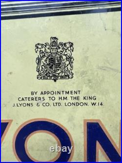 Original Enamel Sign BY APPOINTMENT TO H. M THE KING Lyons Cakes & Co London