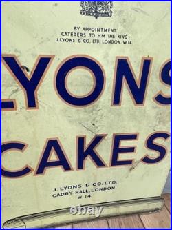 Original Enamel Sign BY APPOINTMENT TO H. M THE KING Lyons Cakes & Co London