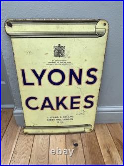 Original Enamel Sign BY APPOINTMENT TO H. M THE KING Lyons Cakes & Co London