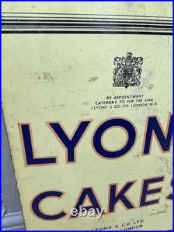 Original Enamel Sign BY APPOINTMENT TO H. M THE KING Lyons Cakes & Co London