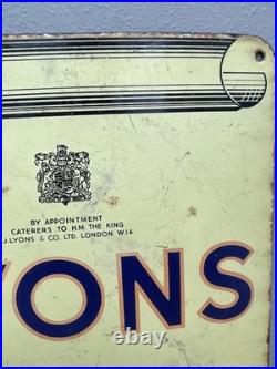 Original Enamel Sign BY APPOINTMENT TO H. M THE KING Lyons Cakes & Co London