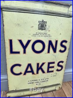 Original Enamel Sign BY APPOINTMENT TO H. M THE KING Lyons Cakes & Co London