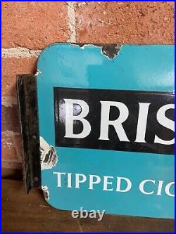 Original Enamel Sign Bristol Tipped Kingsway Cigarettes Advertising Sign