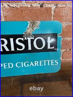 Original Enamel Sign Bristol Tipped Kingsway Cigarettes Advertising Sign