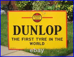 Original Enamel Sign DUNLOP The First Tyre in the World Like Avon Michelin etc