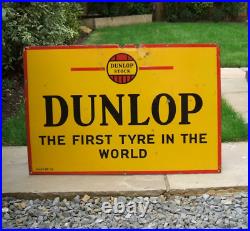 Original Enamel Sign DUNLOP The First Tyre in the World Like Avon Michelin etc