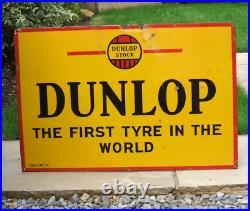 Original Enamel Sign DUNLOP The First Tyre in the World Like Avon Michelin etc