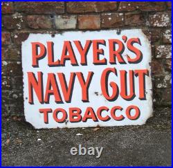 Original Enamel Sign Player's Navy Cut Double Sided 1930's Large Heavy Rare Sign