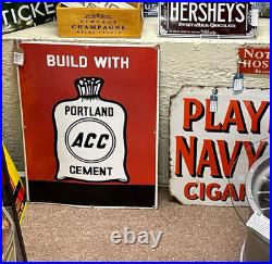 Original Enamel Sign Portland Cement ACC Dorset Famous 1950/60's Bold Sign vgc Original Enamel Sign Portland Cement ACC Dorset Famous 1950/60's Bold Sign vgc