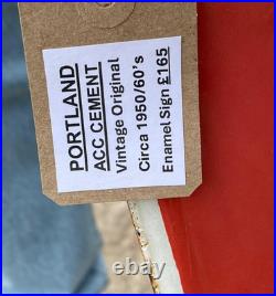 Original Enamel Sign Portland Cement ACC Dorset Famous 1950/60's Bold Sign vgc