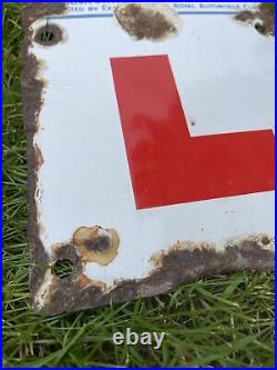 Original Enamel Sign RAC Driving Instructor Plate Unusual Collectable