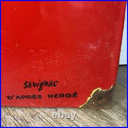 Original Enamel TINTIN ORANGE SIGN Hergé Savignac Vintage