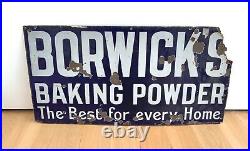 Original Enamel sign BORWICK' BAKING POWDER The Best for every Home circa 1900s