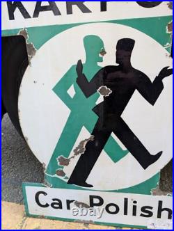 Original Karpol Enamel Advertising Sign Vintage