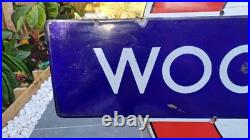 Original London Underground Wood Green Enamel Sign Railway Vintage 1930s WW2 Era