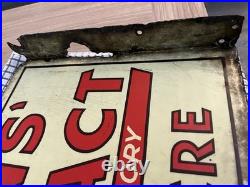 Original Lyon's Extract Coffee & Chicory Vintage Enamel Metal Advertising Sign