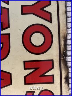 Original Lyon's Extract Coffee & Chicory Vintage Enamel Metal Advertising Sign