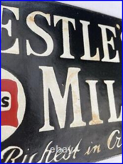 Original Nestle's Swiss Milk Enamel Advertising Sign