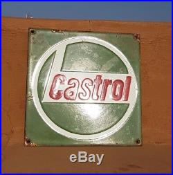 Original Old Vintage Rare Castrol Motor Oil Ad Round Porcelain Enamel Sign Board