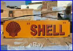 Original Rare 1930's Old Antique Vintage Shell Oil Porcelain Enamel Sign Board