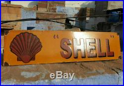 Original Rare 1930's Old Antique Vintage Shell Oil Porcelain Enamel Sign Board