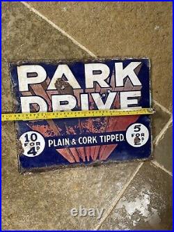 Original Rare 2 in 1 Vintage park Drive/ Condor Twist Enamel sign