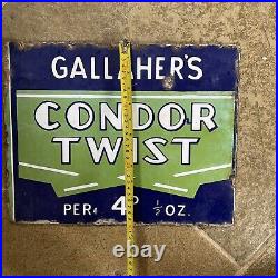Original Rare 2 in 1 Vintage park Drive/ Condor Twist Enamel sign