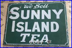 Original Rare Vintage Enamel sign Sunny Island Tea