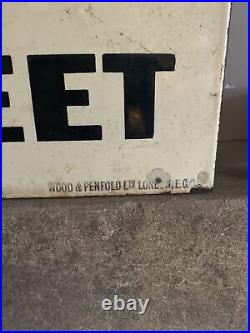 Original SPRATTS OVALS AND WEETMEET Enamel Sign