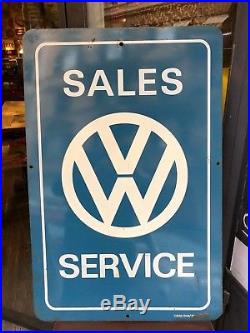 Original VW Enamel Sign Porcelain Service Dealership Vintage VOLKSWAGEN 1960s