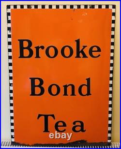 Original Vintage 1940s Large Brooke Bond Tea Enamel Advertising Sign